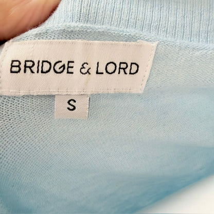Bridge & Lord -  V-Neck Knit Top - Sky Blue Cotton Cashmere - Size S (3928077681729246008)