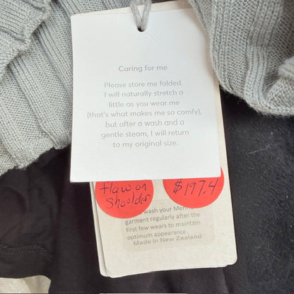 Untouched World - Sylvie Tee - Khaki Glenthorne Merino Knit Top - NZ Made - M (3928077723591548219)