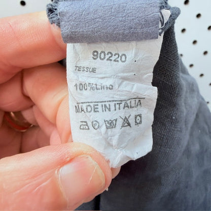The Italian Cartel - Boxy Blouse - Grey Linen - Italy Made - Size S (3928077738342185293)