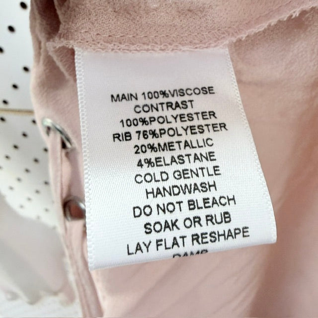 Repertoire - Drawstring Blouse - Pink - NZ Made - Size 10 (3928077746065269076)