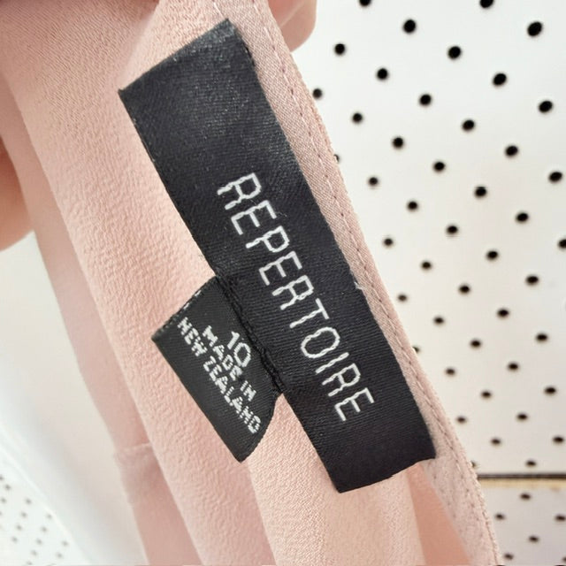 Repertoire - Drawstring Blouse - Pink - NZ Made - Size 10 (3928077747645242255)