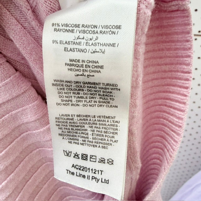 Acler - Twist Front Ribbed Knit Crop Sweater - Pink - Size 12 (3928077766882476212)