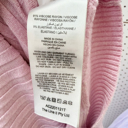 Acler - Twist Front Ribbed Knit Crop Sweater - Pink - Size 12 (3928077766882476212)