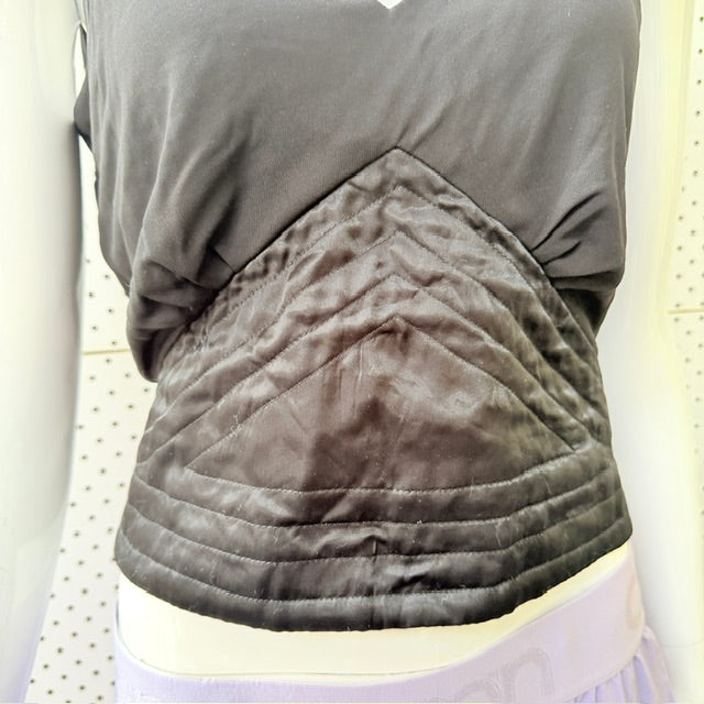 Ted Baker - Satin Quilted Waist Open Back Top - Black - Size 3 (3928077789238808068)