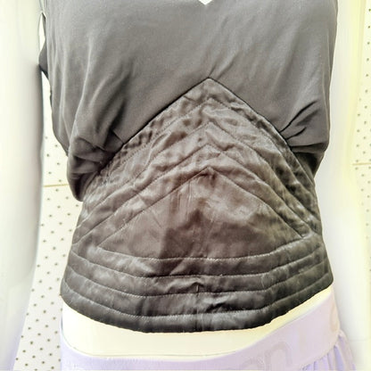 Ted Baker - Satin Quilted Waist Open Back Top - Black - Size 3 (3928077789238808068)