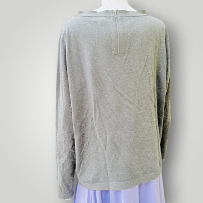 Sills - Organic Cotton Cashmere Crewneck Jumper - Grey - Size XL (3928077908665307723)