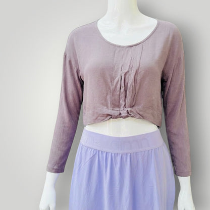 Hall - Lilac Knot Front Crop - Vintage NZ Made - Size S/M (3928125149239118113)