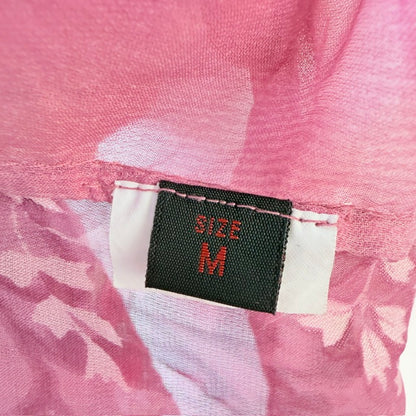 Helen Cherry - Sheer Silk Floral V-Neck Mini Dress - Pink - Size M (3928209528254594439)