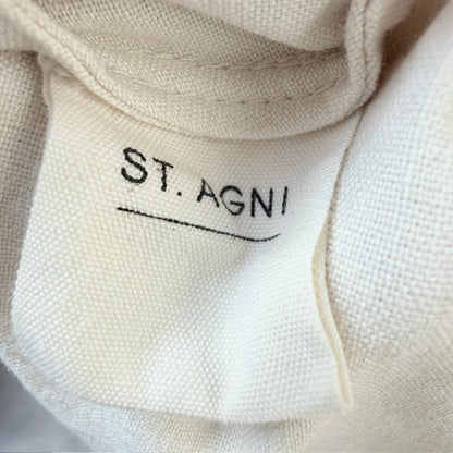 St. Agni - Sunday dress - Puff Sleeve V-Neck Midi Dress -  Oatmeal - Size S (3928209590721400664)