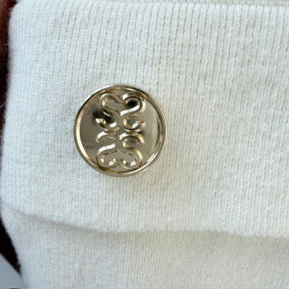 Sandro - Floral Embossed Button-Down Cardigan Jacket - Cream - Size S (3928209633087297089)
