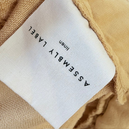 ASSEMBLY LABEL - Linen Drawstring Shorts - Mustard Yellow - Size 30 (3928209691083995119)