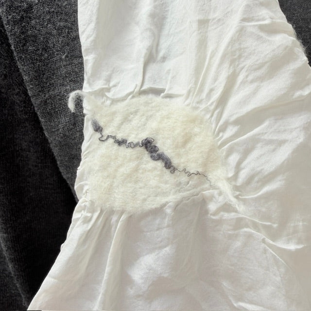 Handmade Nuno-Felted Textured Silk Scarf - white silk and merino (3928680006124487885)