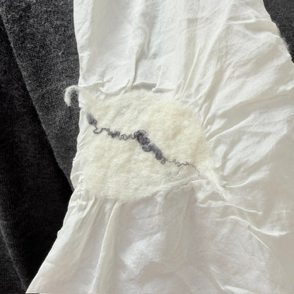 Handmade Nuno-Felted Textured Silk Scarf - white silk and merino (3928680006124487885)