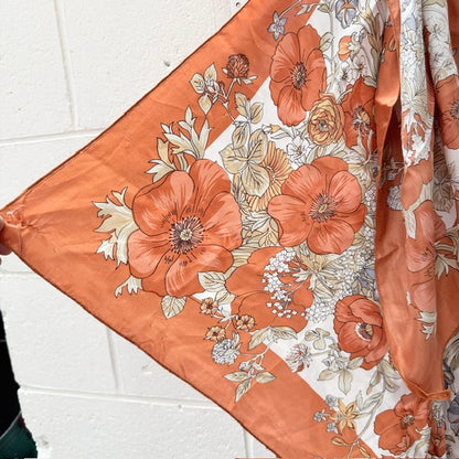 1980s Vintage Silk Statement Scarf - Yellow & Red (3928680011962420598)