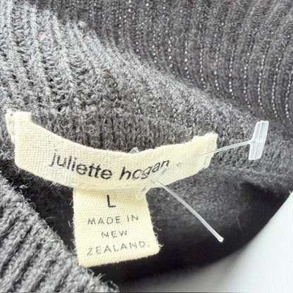 Juliette Hogan - Mock Neck Merino Jumper - Grey Marle - Size L (3928680051918811941)