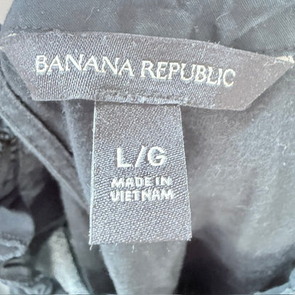 Banana Republic - Ruffle Trim Cotton Tank - Black - Size L (3928680104642833490)