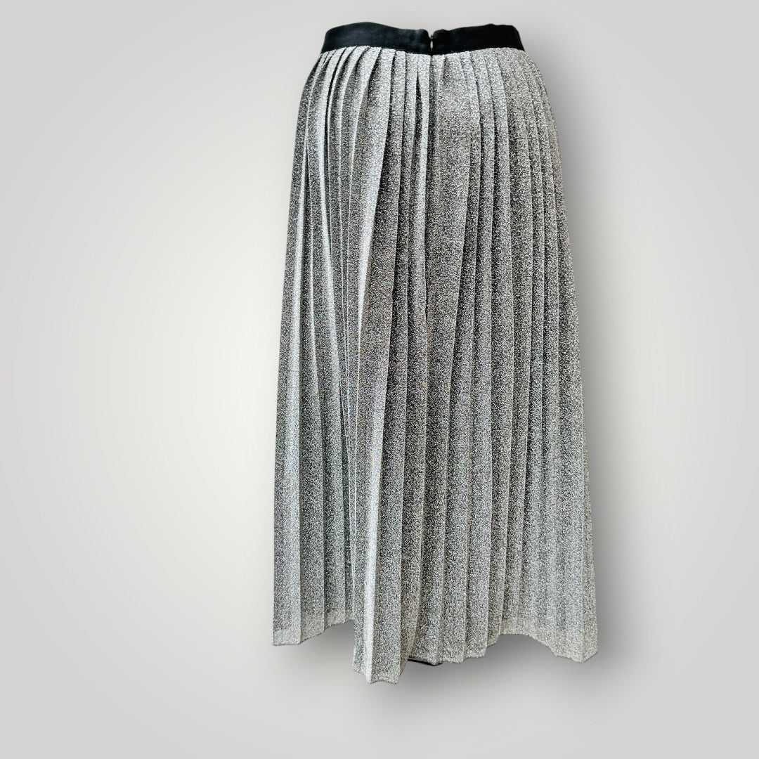 Day Birger et Mikkelsen - Metallic Pleated Midi Skirt - Silver & Black - Size S (3928682210313805666)