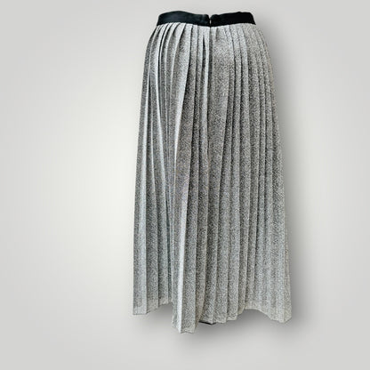 Day Birger et Mikkelsen - Metallic Pleated Midi Skirt - Silver & Black - Size S (3928682210313805666)
