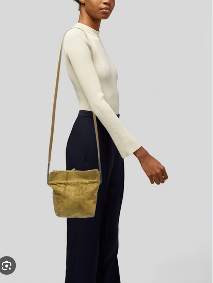 Rick Owens - Leather Crossbody Pouch Bag - Chartreuse Yellow (3928685209829481998)
