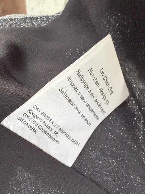 Day Birger et Mikkelsen - Metallic Pleated Midi Skirt - Silver & Black - Size S (3928748612746149994)