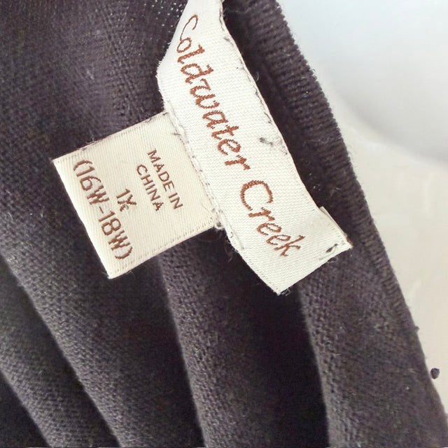 Coldwater Creek - Silk Tank Top - Black - Size XL (3928749316960056205)
