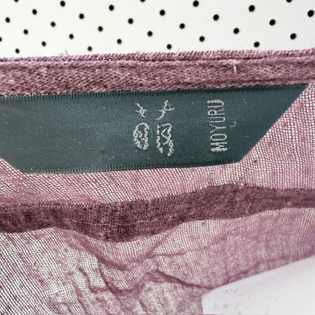 Moyuru - Asymmetric Draped Poncho Blouse - Mauve / Plum - Size M - Made in Japan (3928749423181466747)