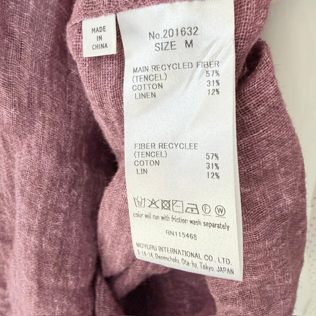 Moyuru - Asymmetric Draped Poncho Blouse - Mauve / Plum - Size M - Made in Japan (3928749427248581692)