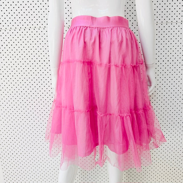 Princess Highway - Tiered Polka Dot Tulle Skirt - Hot Pink - Size 12 (3928749443424444700)