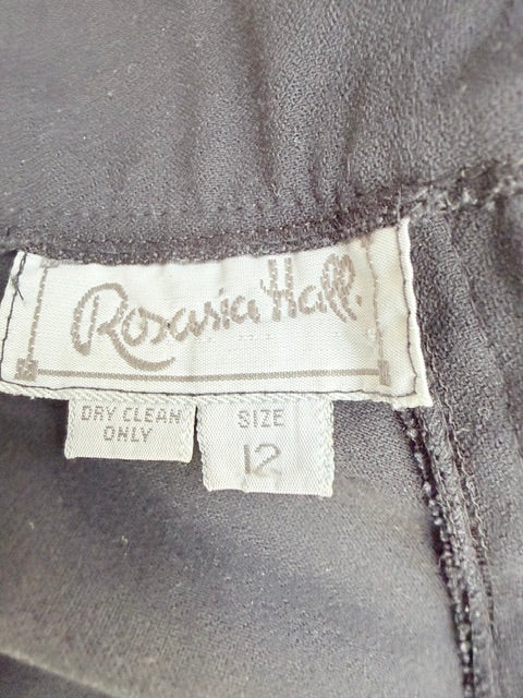 Rosaria Hall - Asymmetric Draped Midi Skirt - 1990s NZ Vintage - Black - S (3928749452020161858)
