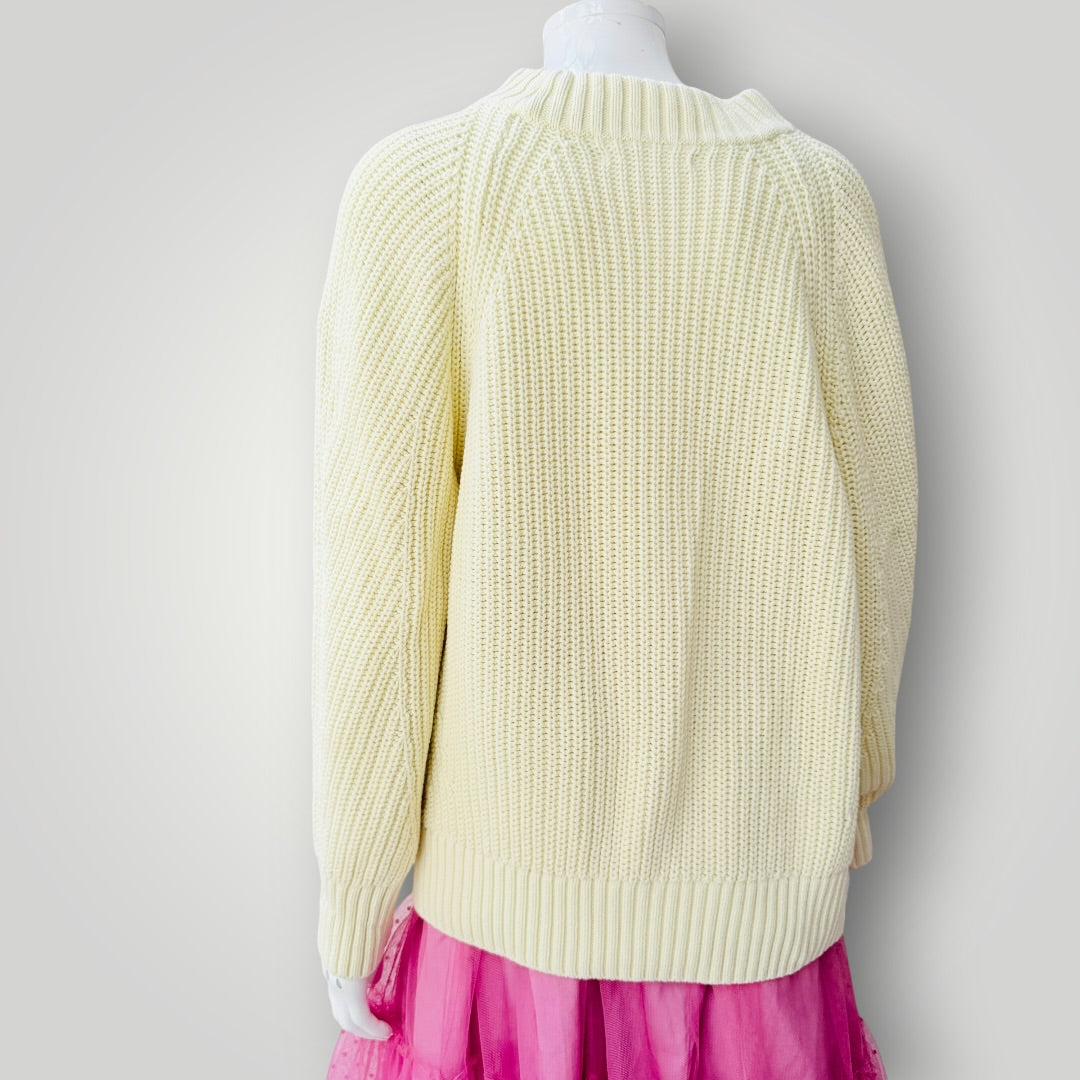 Max - Ribbed Organic Cotton Knit Sweater - Butter Yellow - Size L (3928749677480984919)