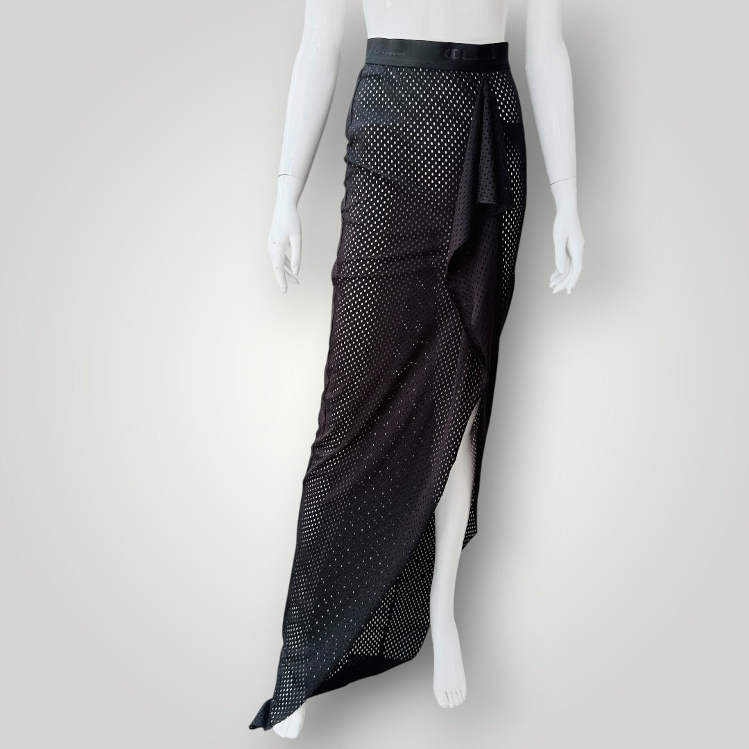 Rick Owens x Champion - Mesh Asymmetric Draped Skirt - Black - S (3928749702260915591)
