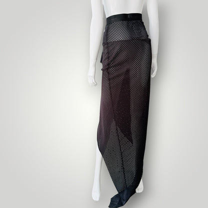 Rick Owens x Champion - Mesh Asymmetric Draped Skirt - Black - S (3928749704258733874)