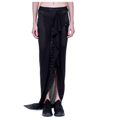 Rick Owens x Champion - Mesh Asymmetric Draped Skirt - Black - S (3928752192985745188)