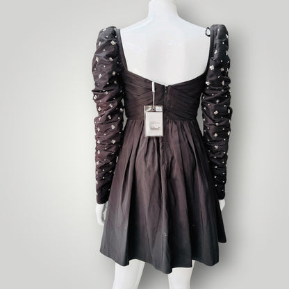 Self-Portrait - Cluster Sequin Taffeta Mini Dress - Black - Size 6 - BNWT (3928929397981663783)