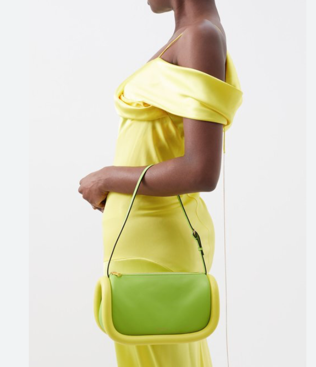 jw anderson brand new designer leather bumper bag in green and yellow